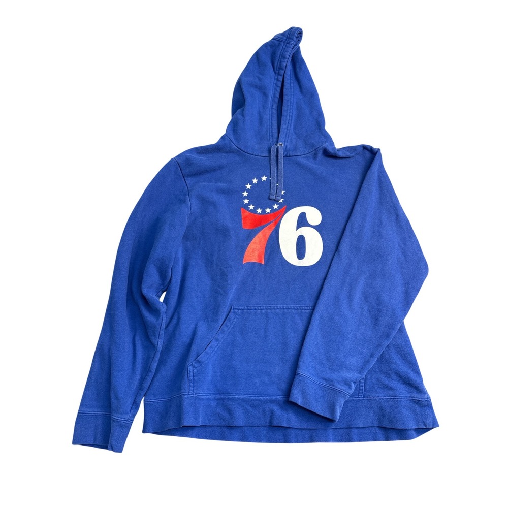 NBA Philadelphia 76ers Hoodie Mens XL Blue Pullover Sweatshirt 76 Basketball